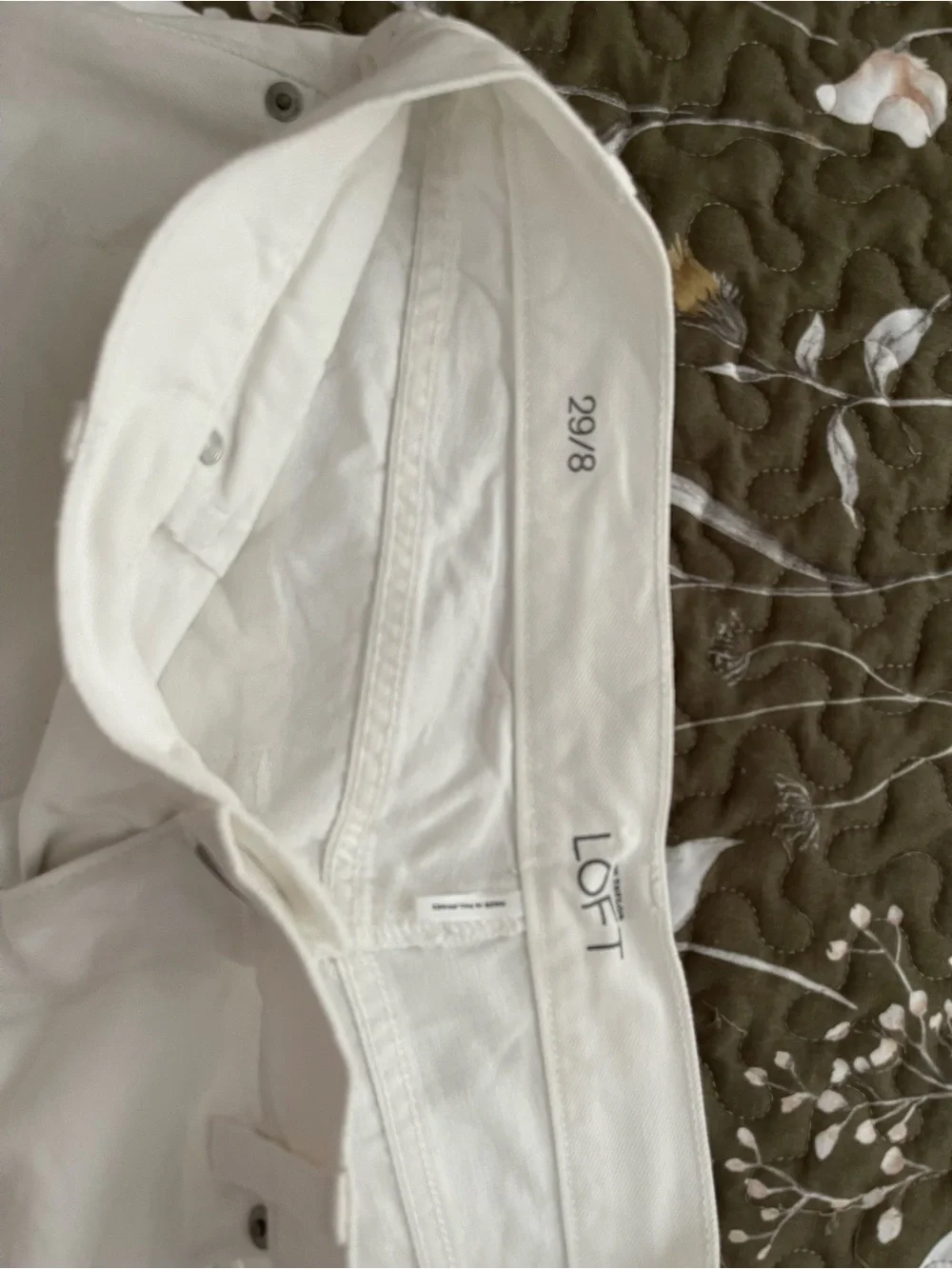 LOFT White High-Rise Jeans and white with black detail shorts. - Picture 4 of 7